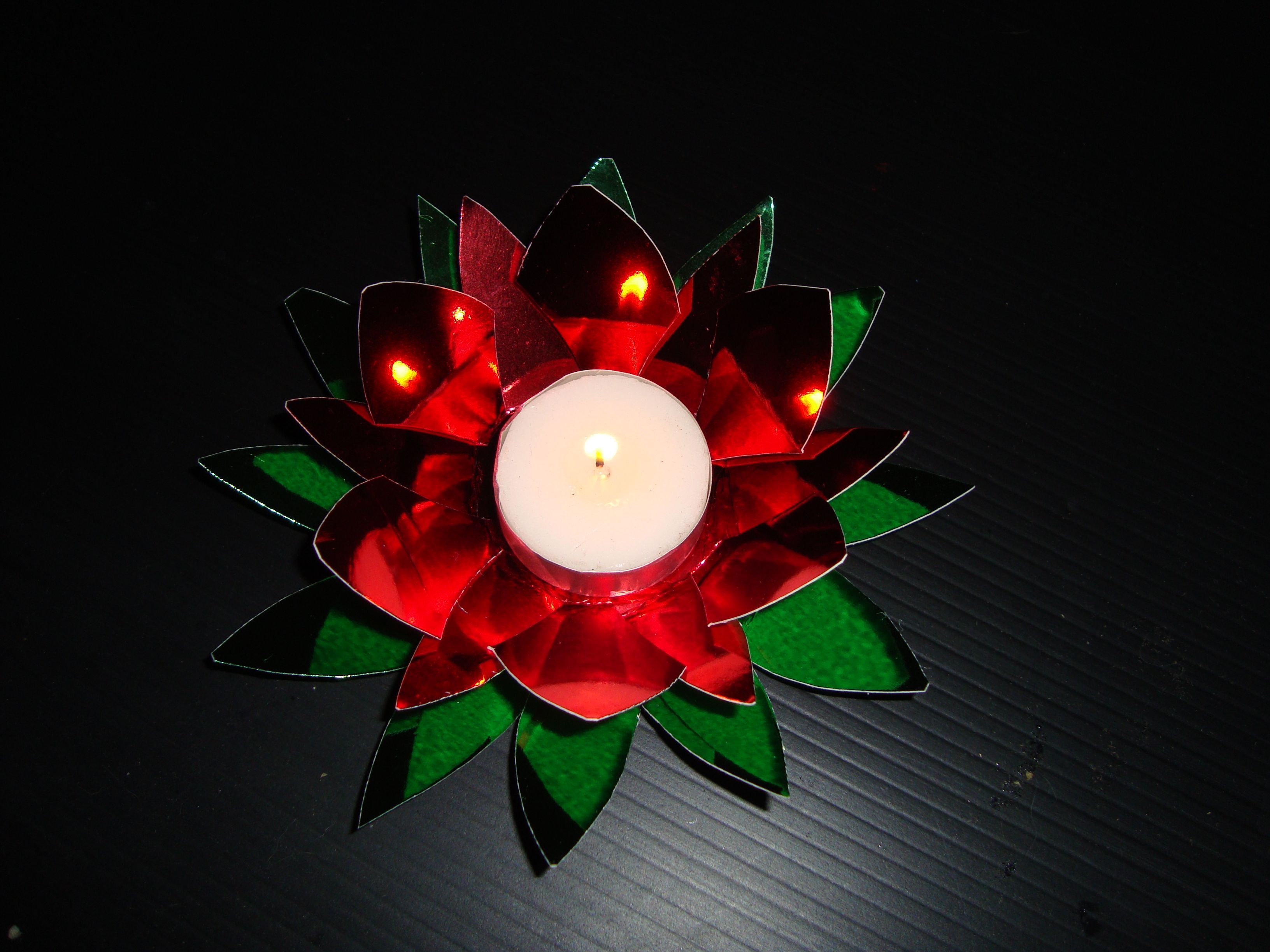 Bougeoir / porte-lampe à thé fait à la main en chêne
